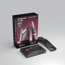 Formuler Z12 Ultra packaging, media player and BT3 backlit remote control on gray background