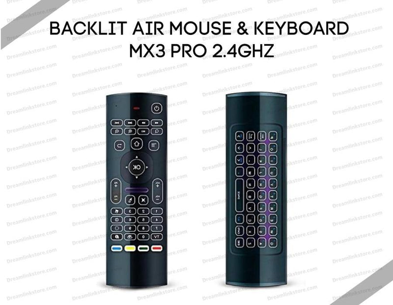 Backlit Air mouse & Keyboard MX3 Pro 2.4Ghz Dreamlink-Formuler 
