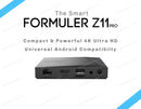 Promotional banner for Formuler Z11 Pro streaming media player with the tagline 'Compact & Powerful 4K Ultra HD Universal Android Compatibility'
